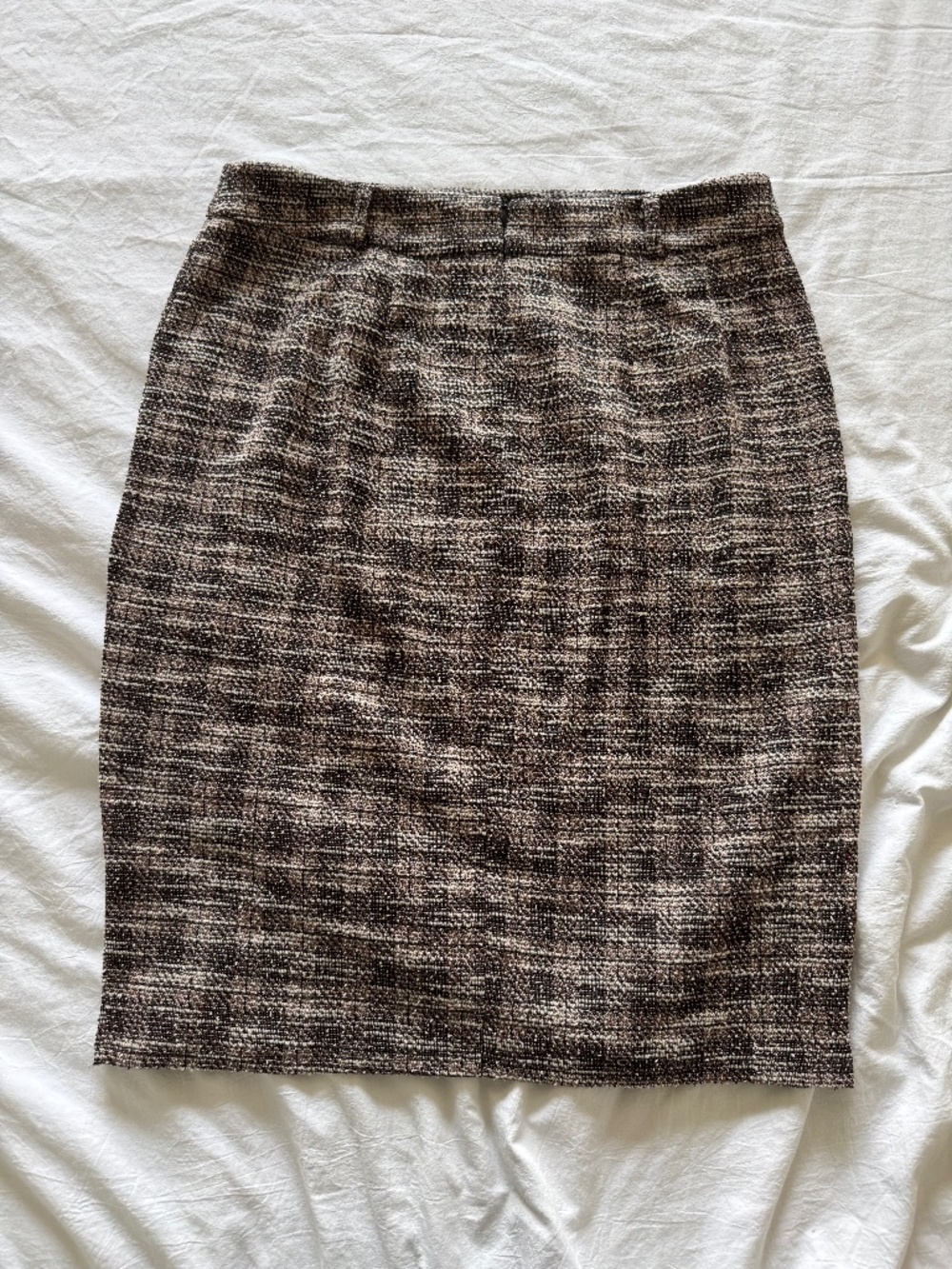 Brown Tweed Midi Skirt